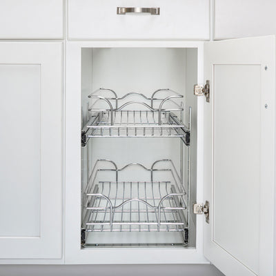 Rev-A-Shelf 5WB2-1222CR-1 12"x22" 2-Tier Cabinet Storage Wire Basket (Open Box)