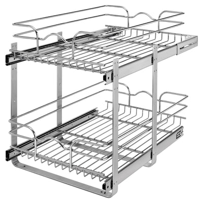 Rev-A-Shelf 15"x22" 2-Tier Pull Out Wire Basket, Chrome (Open Box) (4 Pack)