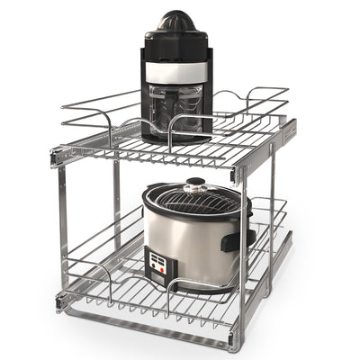 Rev-A-Shelf 5WB2-1522CR-1 15"x22" 2-Tier Pull Out Wire Basket, Chrome (Open Box)