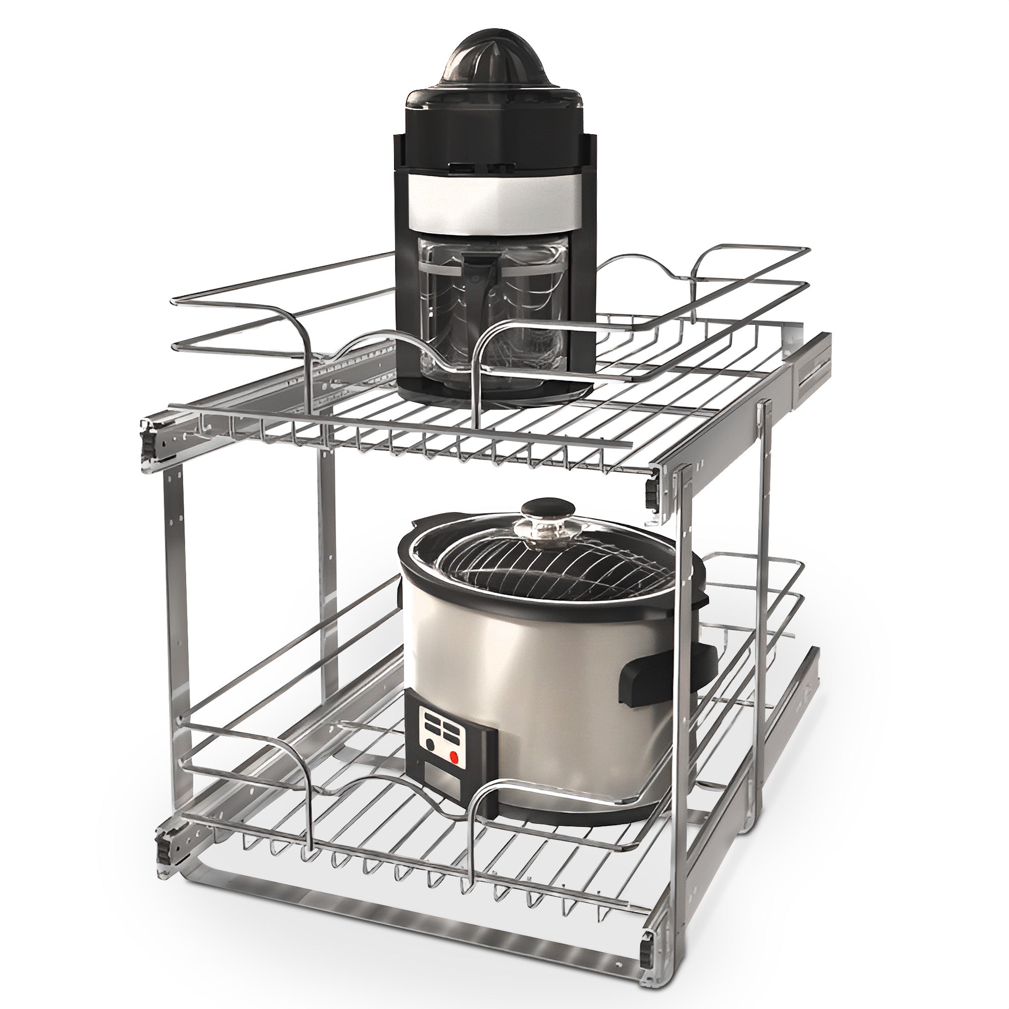 Rev-A-Shelf 15"x22" 2-Tier Pull Out Wire Basket, Chrome (Open Box) (2 Pack)