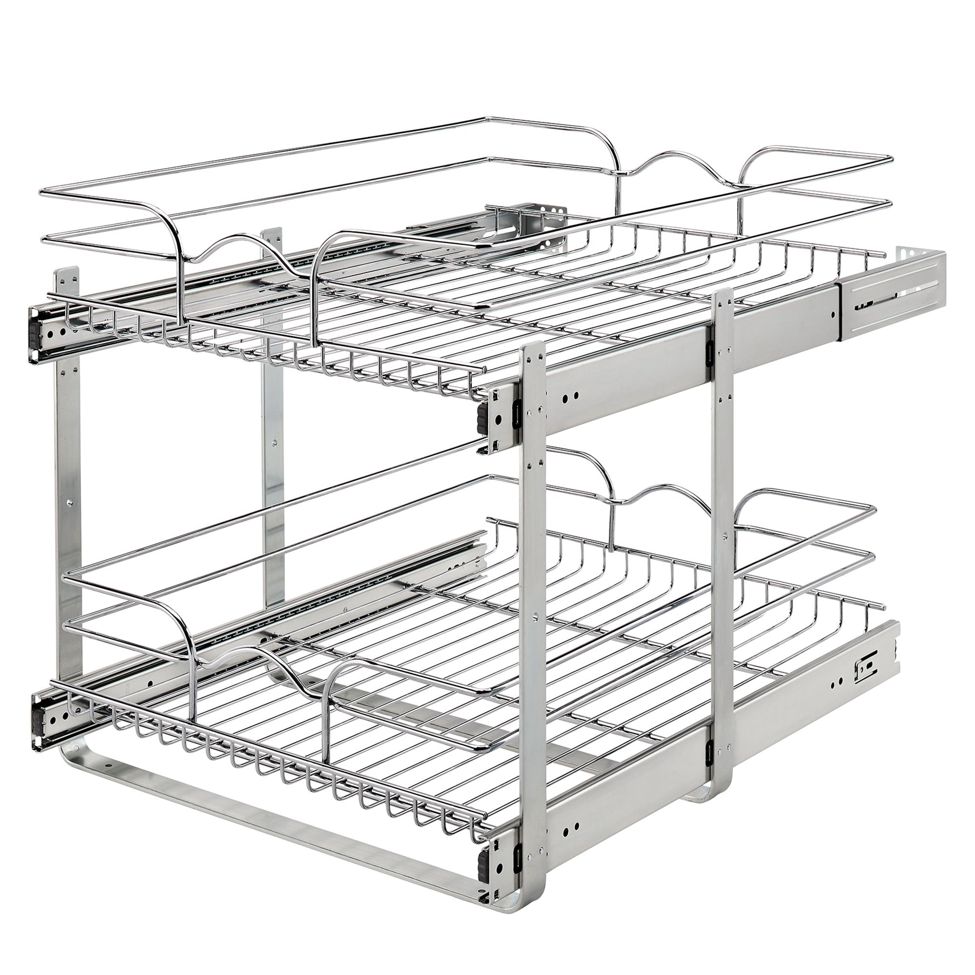 Rev-A-Shelf Pullout 2-Tier Basket Organizer for Kitchen or Vanity Cabinets, 18 x 22 In, 5WB2-1822CR-1