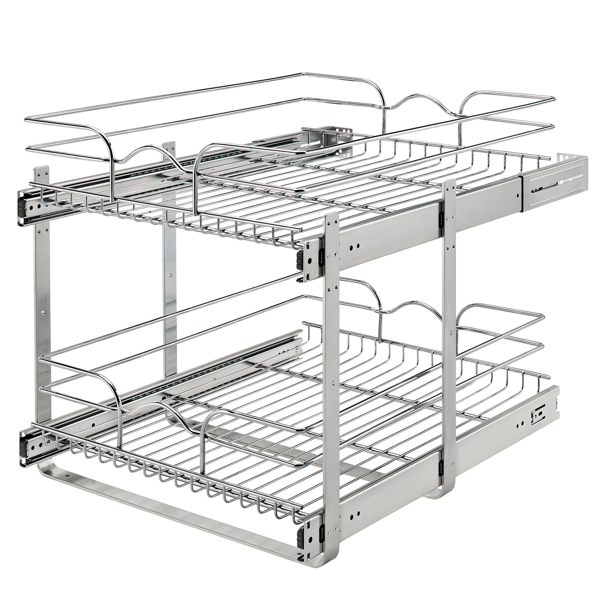 Rev-A-Shelf Pullout 2-Tier Basket Organizer for Kitchen or Vanity Cabinets, 18 x 22 In, 5WB2-1822CR-1
