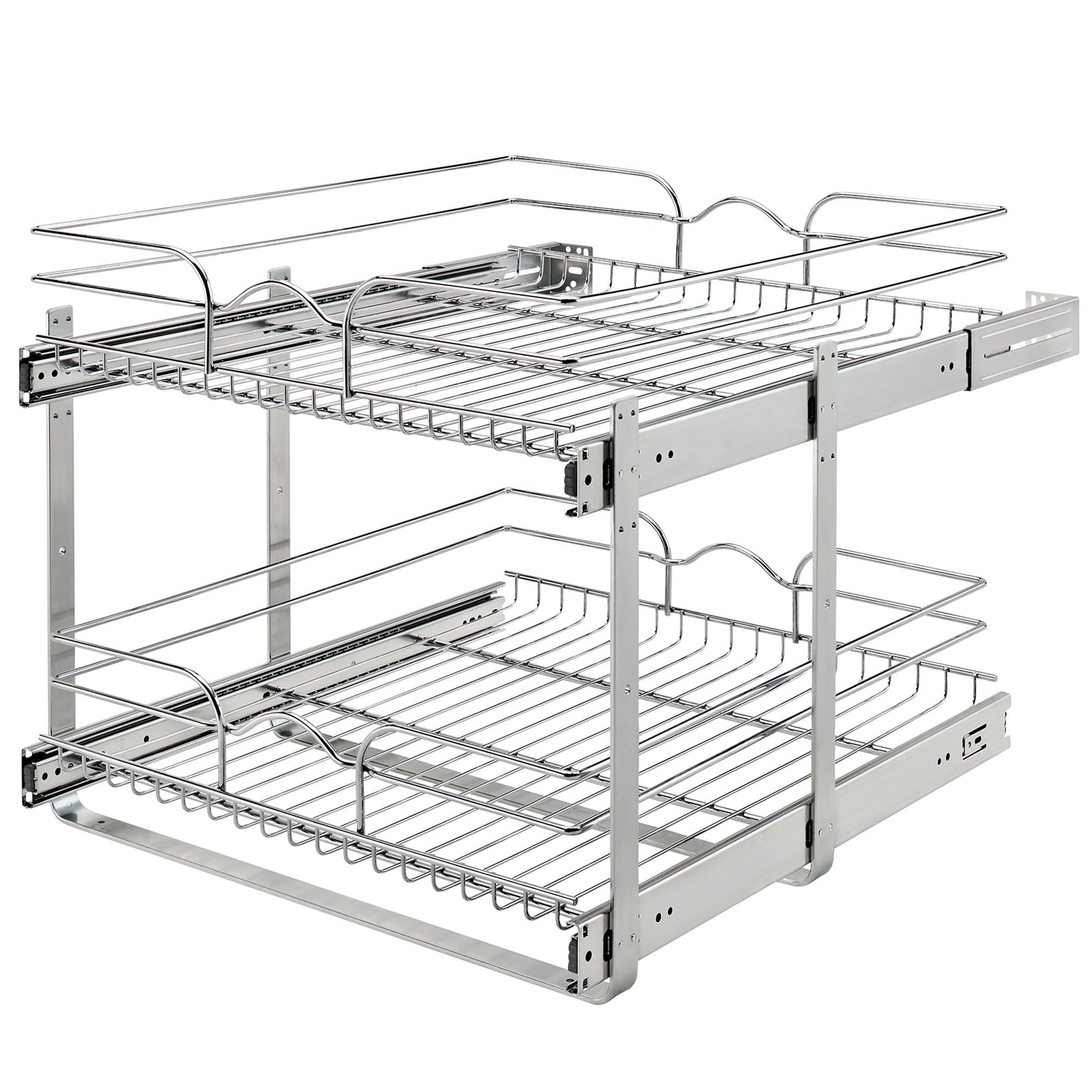 Rev-A-Shelf Pullout 2-Tier Basket Organizer for Kitchen or Vanity Cabinets, 21 x 22 In, 5WB2-2122CR-1 - VMInnovations