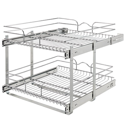Rev-A-Shelf 21"x22" Chrome 2-Tier Pull Out Wire Baskets (Open Box) (4 Pack)