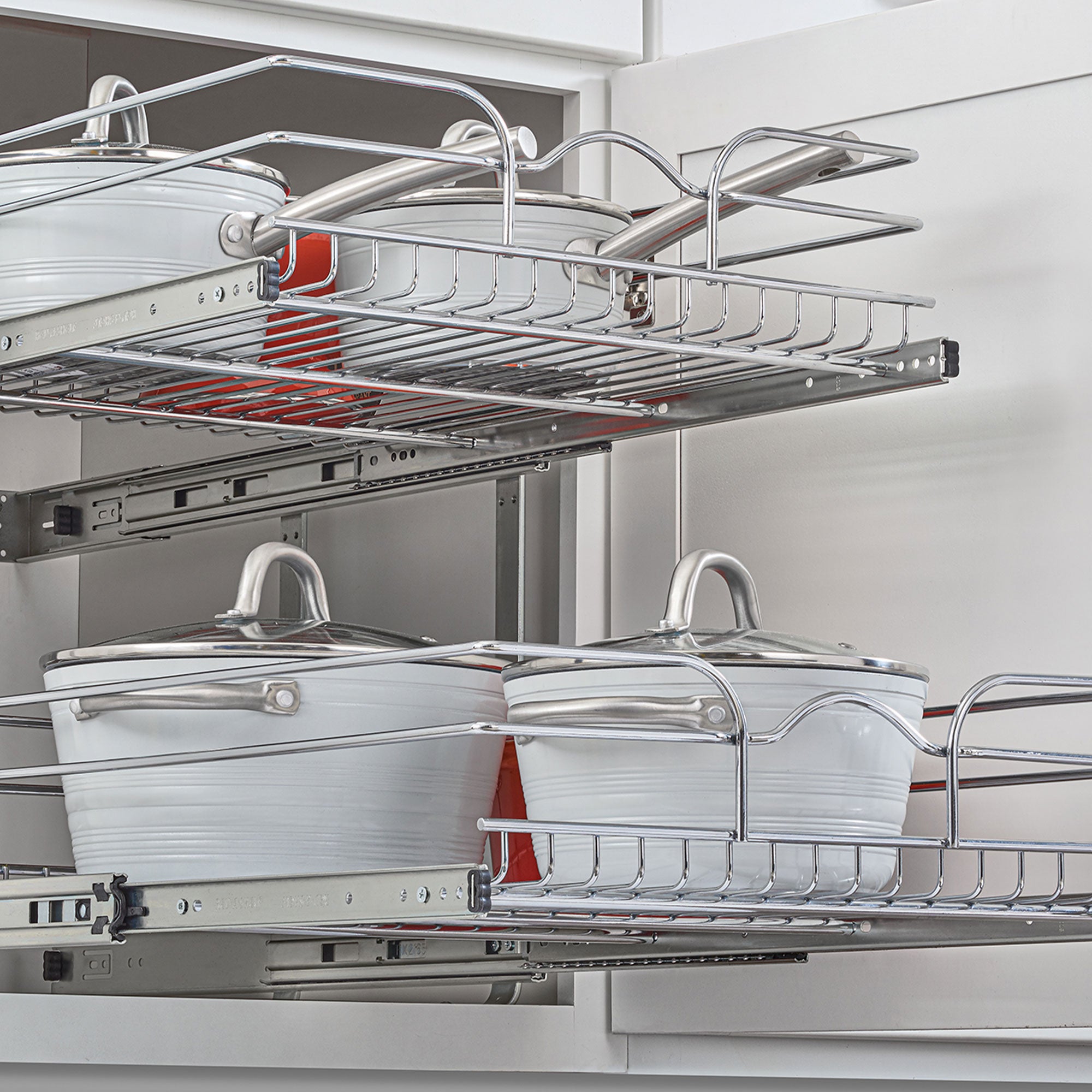 Rev-A-Shelf Pullout 2-Tier Basket Organizer for Kitchen or Vanity Cabinets, 21 x 22 In, 5WB2-2122CR-1