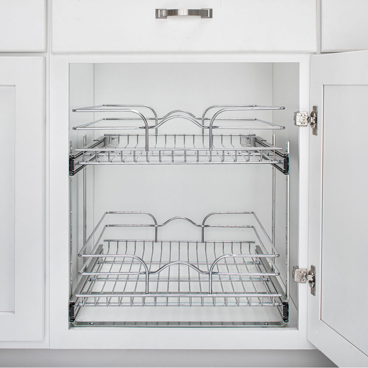 Rev-A-Shelf 5WB2-2122CR-1 21"x22" 2-Tier Pull Out Wire Baskets, Chrome (Used)