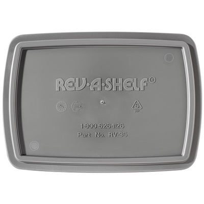 Rev-A-Shelf 35 Qt Under Sink Trash Can Replacement, Plastic, Silver, RV-35-17-52