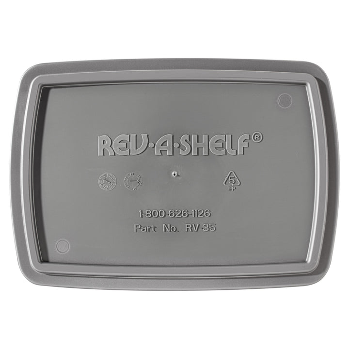 Rev-A-Shelf 35 Qt Under Sink Trash Can Replacement, Plastic, Silver, RV-35-17-52