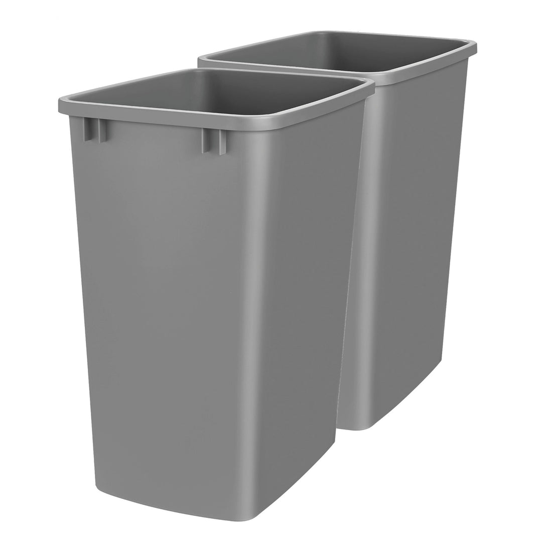 Rev-A-Shelf 35 Qt Under Sink Trash Can Replacement, Plastic, Silver, RV-35-17-52