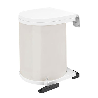 Rev-A-Shelf 14 Liter Steel Under Sink Kitchen Waste Container, White (Open Box)