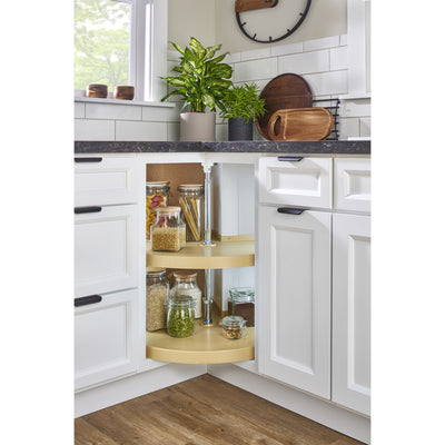 Rev-A-Shelf 24'' Lazy Susan Pie-Cut Polymer 2-Shelf, Almond, 6942-24-15-52 - VMInnovations