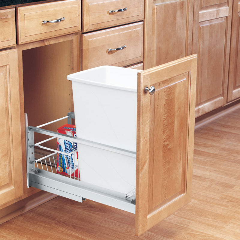 Rev-A-Shelf Single Pull Out 35 Qt Kitchen Trash Can w/ Soft-Close, 5349-15DM-1