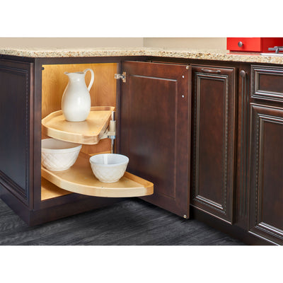 Rev-A-Shelf 35 Inch Wooden Cabinet 2-Shelf Half Moon Lazy Susan (Open Box)