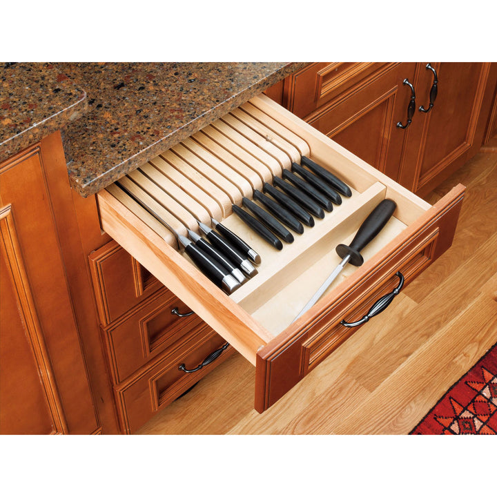 Rev-A-Shelf Trim to Fit Knife Block 19 Slot Drawer Organizer Insert, 4WKB-1