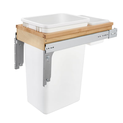Rev-A-Shelf 4WCTM-1550DM-1 50 Quart Pullout Waste Container, White (Open Box)