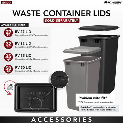 Rev-A-Shelf 4WCTM-12DM1 35-Quart Pullout Waste Container Bin, White (Open Box) - VMInnovations