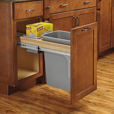 Rev-A-Shelf 4WCTM-12BBSCDM1 Single 35 Quart Top Mount Pullout Waste Containers (For Parts)
