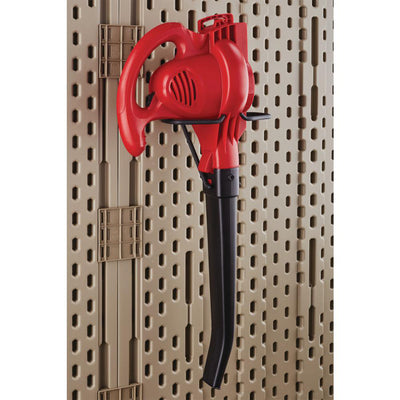 Rubbermaid Outdoor Metal Backyard Shed Shelf & 34” Tool Rack & Power Tool Holder