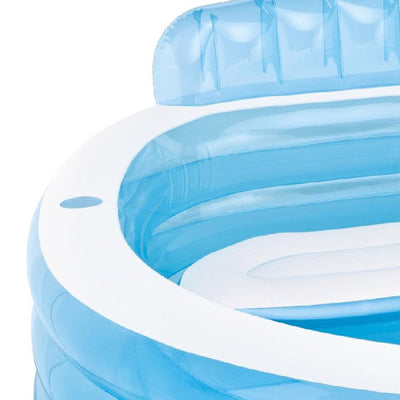 Intex 90"x86"x31" Family Lounge Pool w/ Built In Bench & 120V Electric Air Pump - VMInnovations