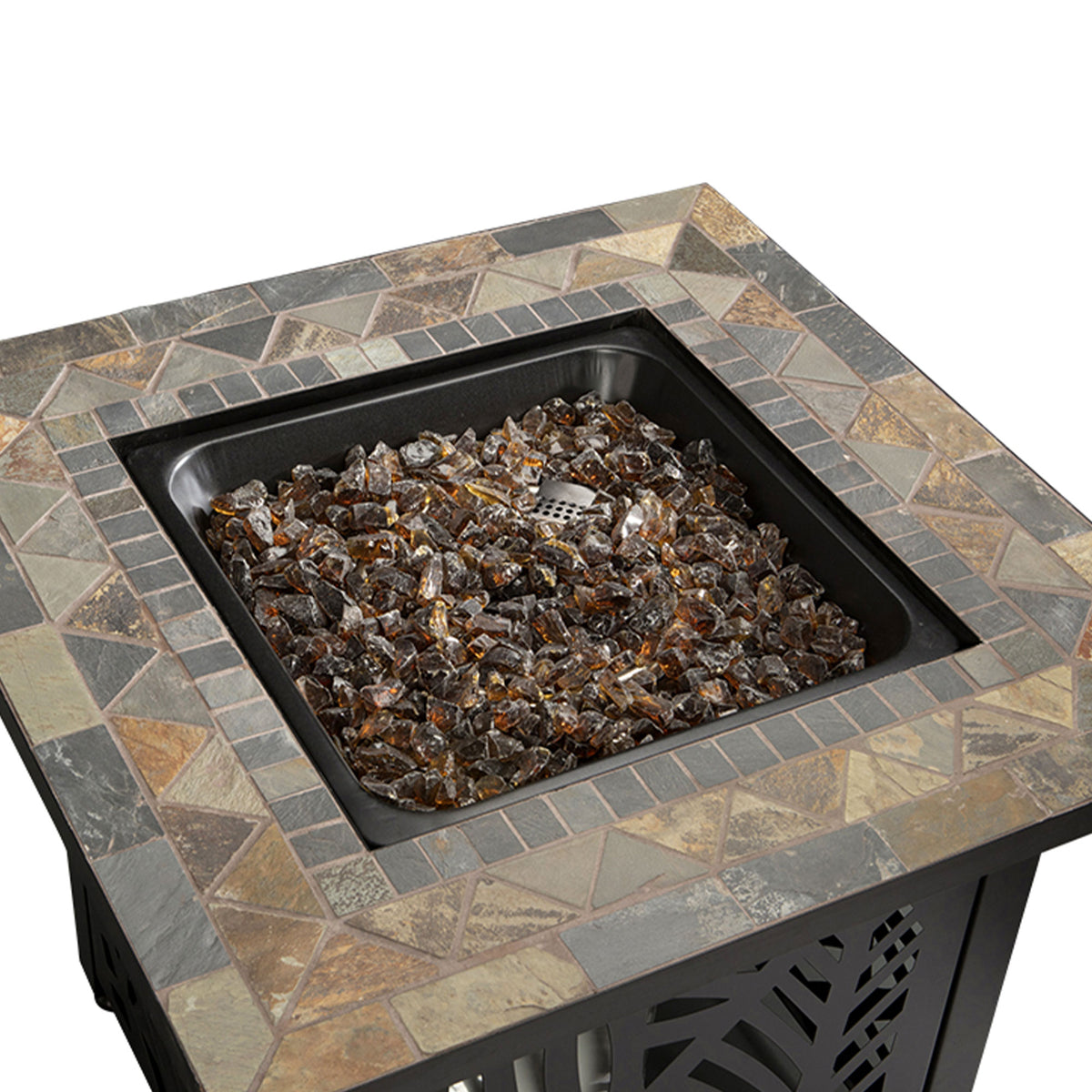 Endless Summer 50,000 BTU LP Gas Outdoor Fire Table w/ Tile Mantel & Fire Glass