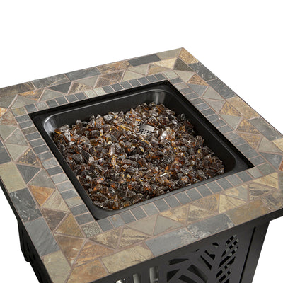 Endless Summer 50,000 BTU LP Gas Outdoor Fire Table w/ Tile Mantel & Fire Glass