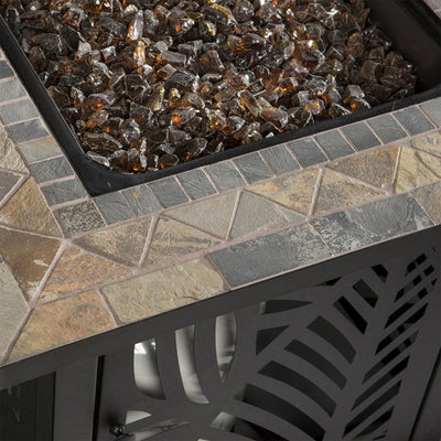Endless Summer 50,000 BTU LP Gas Outdoor Fire Table w/ Tile Mantel & Fire Glass