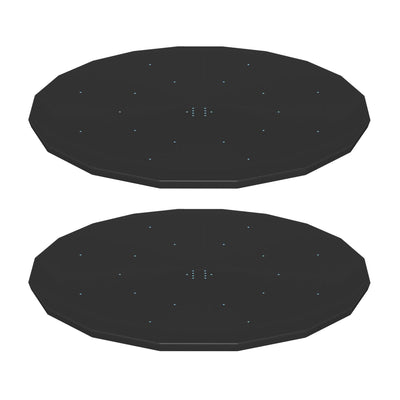 Bestway Round PVC 12 Foot Pool Cover for Above Ground Pro Frame Pools (2 Pack)