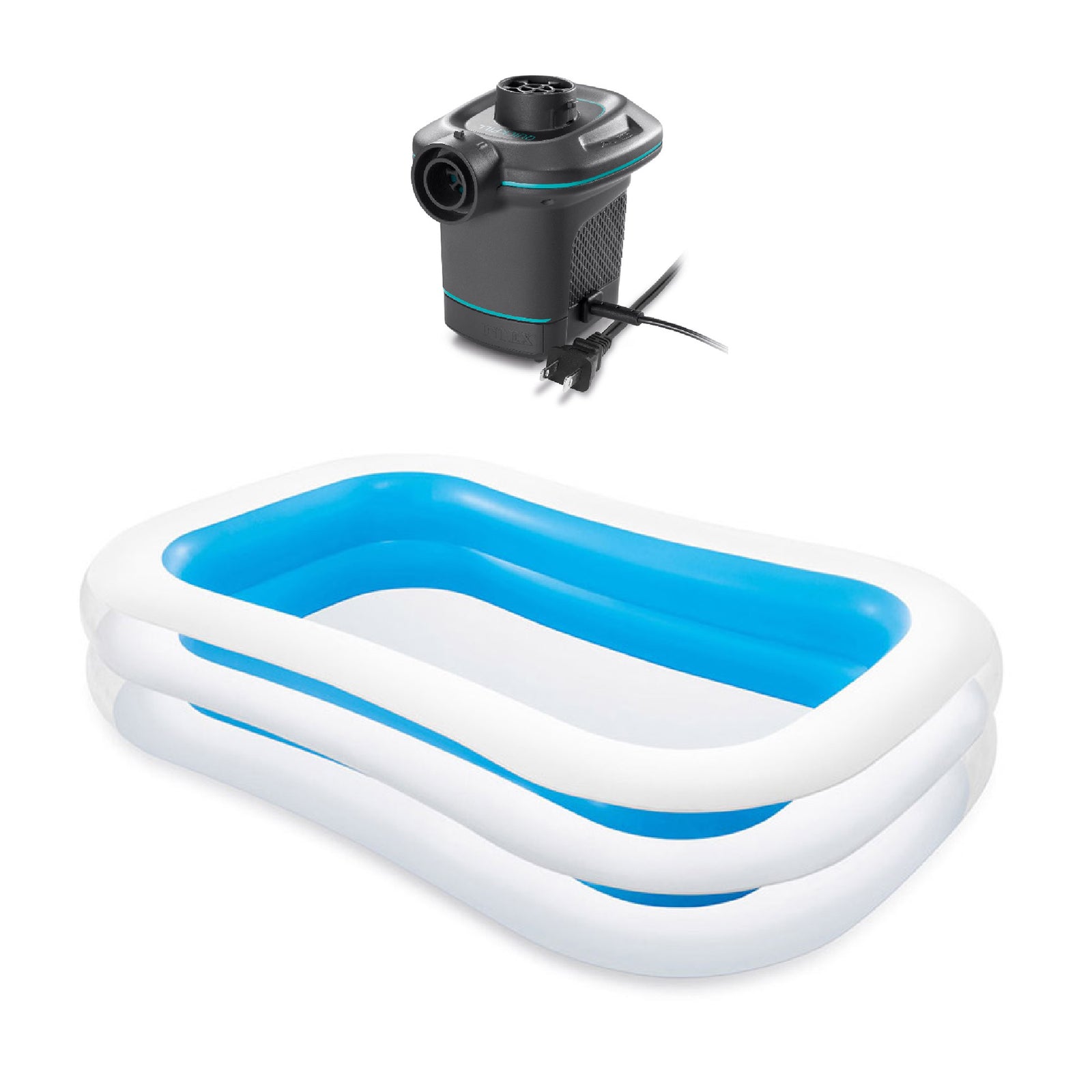 Intex Swim Center 198 Gal. Family Swimming Pool & 120V Electric Air Pump - VMInnovations