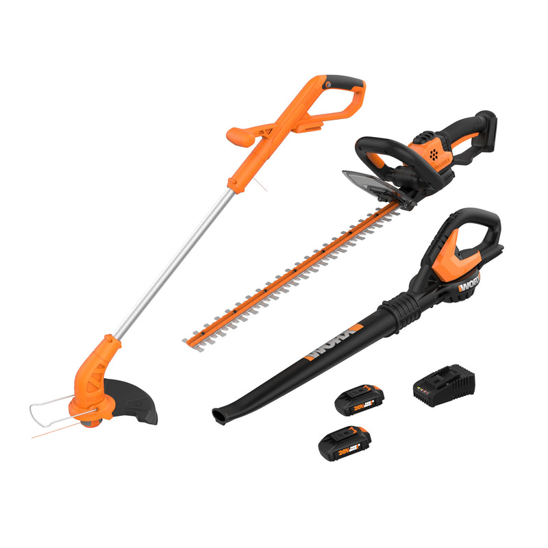 WORX 2-in-1 Trimmer & Edger Lawn Equipment Combo and 40 Volt Electric Lawn Mower