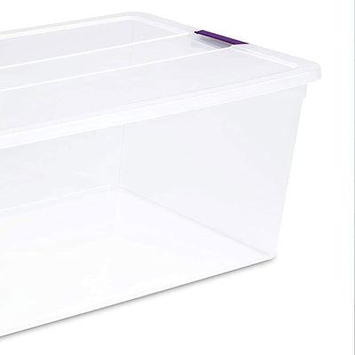 Sterilite 17641704 110-Quart Capacity Clear Storage Tote with Secure Latch Handles (Open Box)