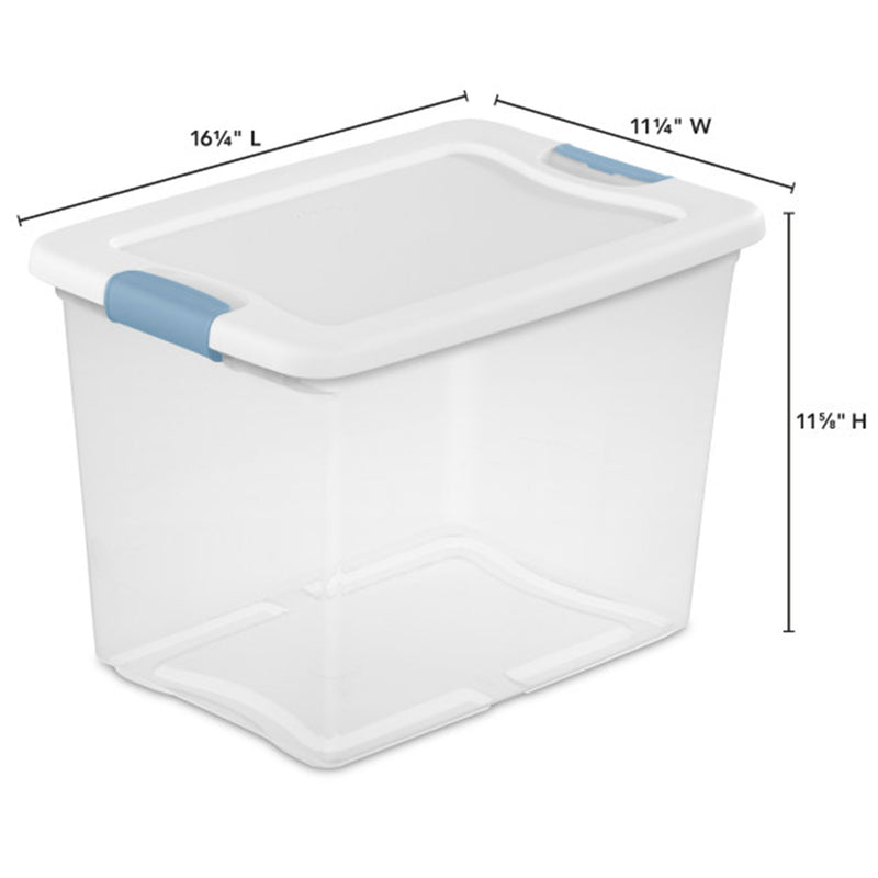 Sterilite 25 Quart Latching Storage Box, Stackable Bin with Latch Lid, 18 Pack