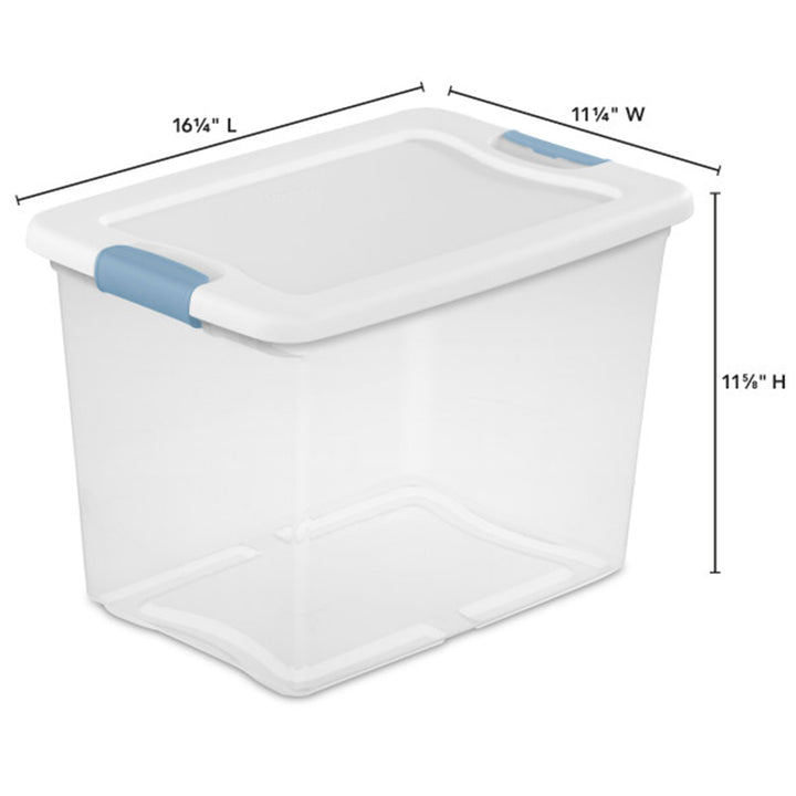 Sterilite 25 Quart Latching Storage Box, Stackable Bin with Latch Lid, 18 Pack - VMInnovations