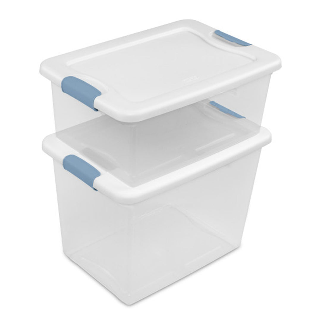 Sterilite 25 Quart Latching Storage Box, Stackable Bin with Latch Lid, 6 Pack