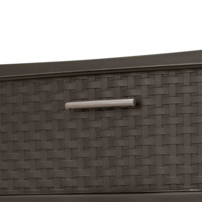 Sterilite 3 Drawer Wide Weave Storage Tower, Plastic Organizer Drawers, Brown - VMInnovations