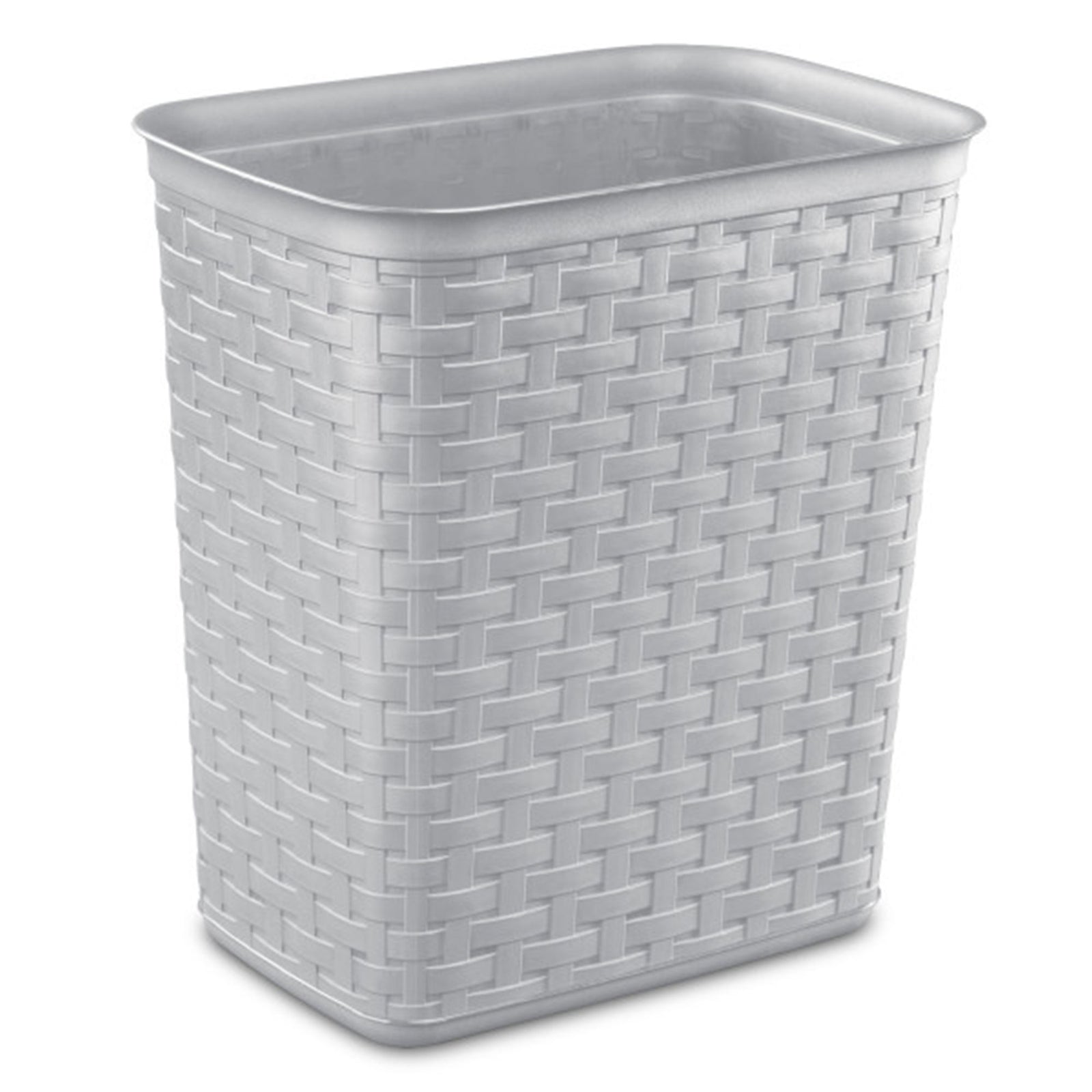 Sterilite 3.4 Gallon/13 Liter Decorative Weave Wastebasket, Cement (6 Pack) - VMInnovations