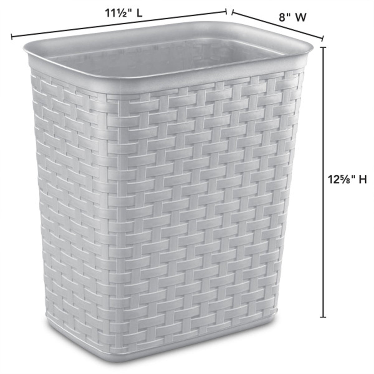 Sterilite 10346A06 3.4 Gallon/13 Liter Decorative Weave Wastebasket, Cement