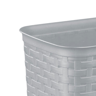 Sterilite 3.4 Gallon/13 Liter Decorative Weave Wastebasket, Cement (6 Pack)