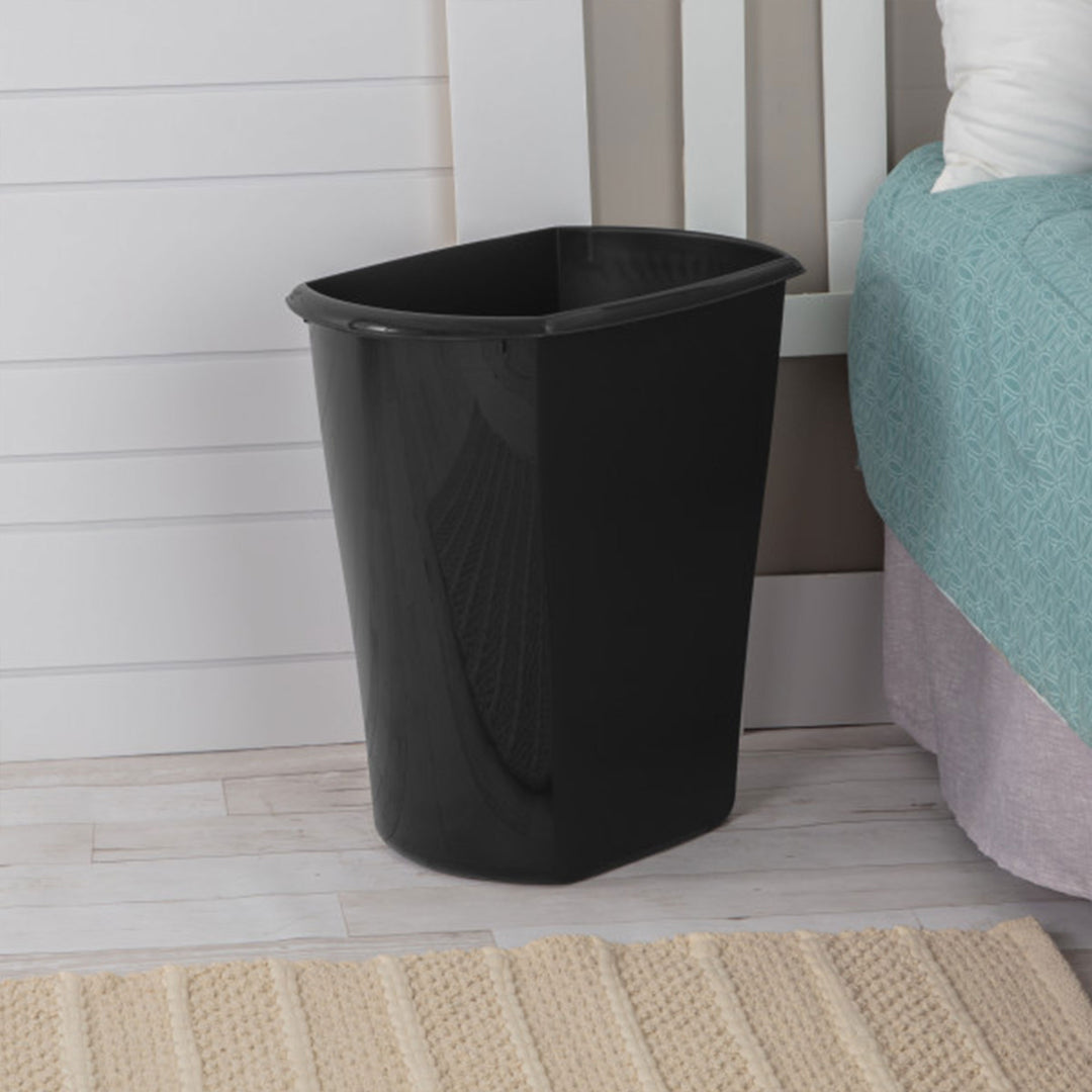 Sterilite 10529006 5.5 Gal Ultra Plastic Wastebasket Trash Can, Black (6 Pack)