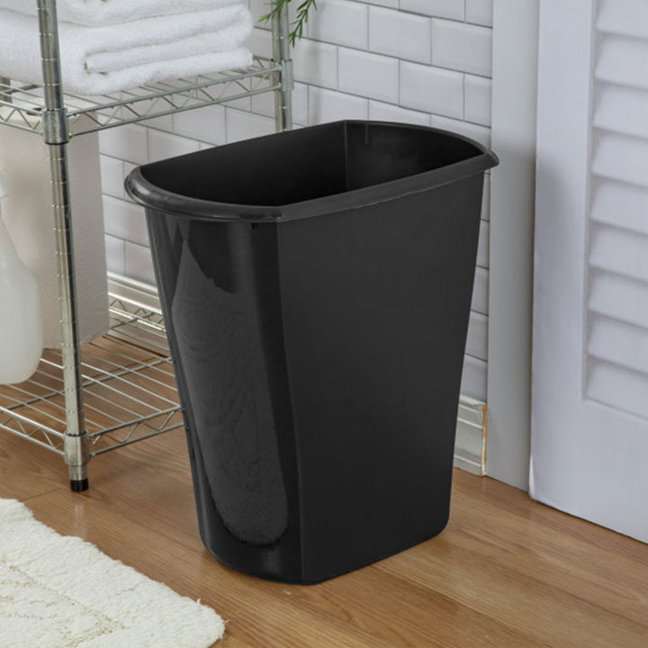 Sterilite 10529006 5.5 Gal Ultra Plastic Wastebasket Trash Can, Black (6 Pack)