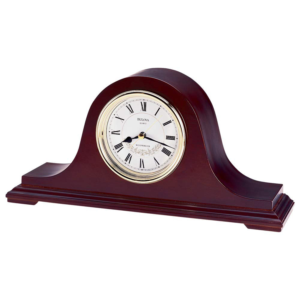 Bulova Clocks Annette II Wooden Westminster Chiming Mantel Clock, Walnut (Used)
