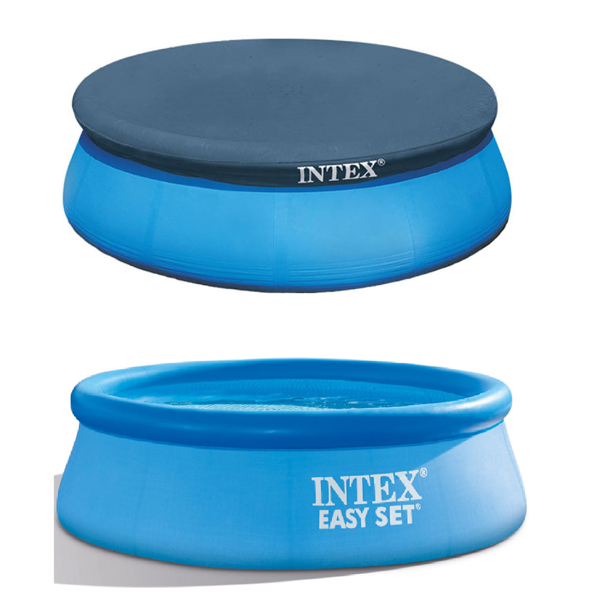 Intex Easy Set 8' x 30" Inflatable Round Swimming Pool with Protective Cover - VMInnovations
