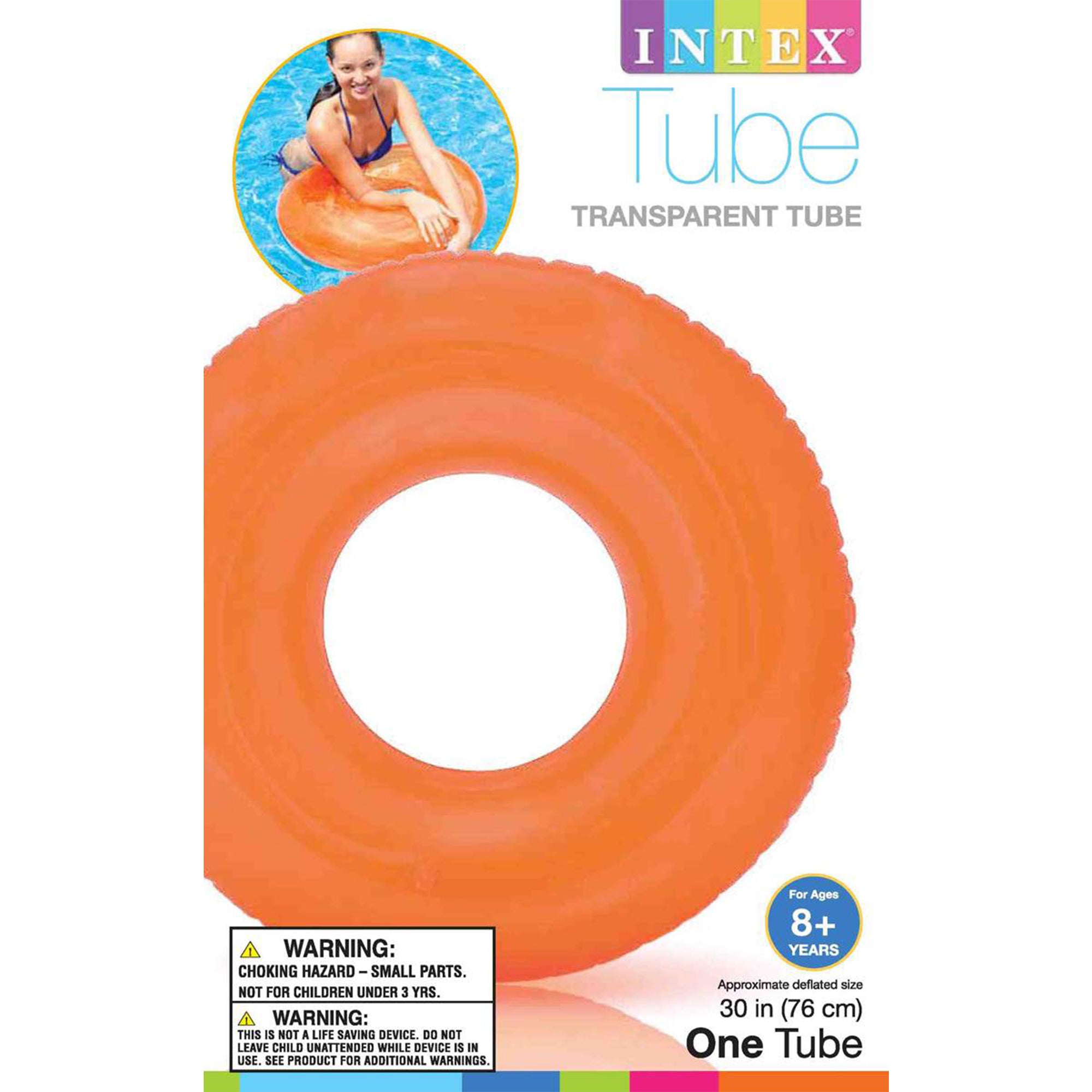Intex 59260EP Colorful Transparent Inflatable Swimming Pool Beach Tube Raft