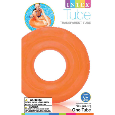 Intex Colorful Transparent Inflatable Swimming Pool Beach Tube Raft (48 Pack)