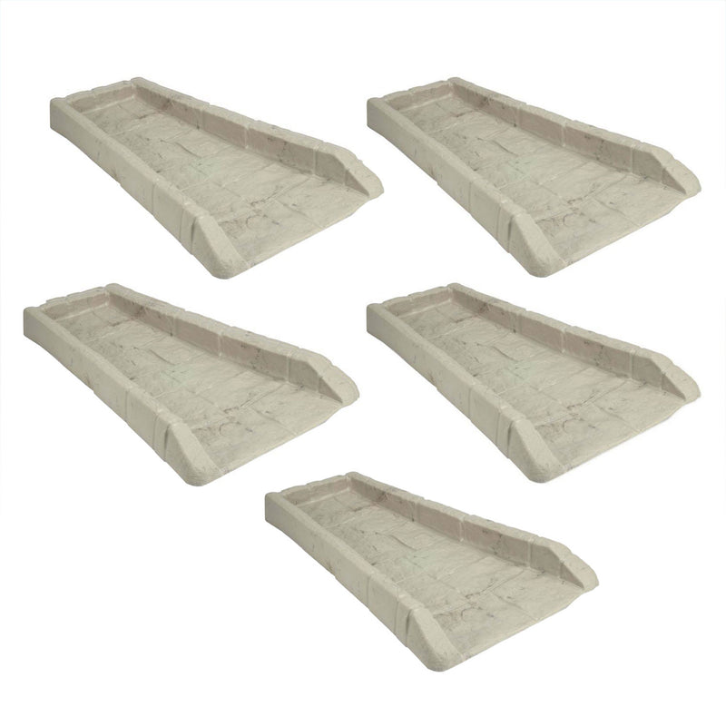 Suncast SB24 Decorative Rain Gutter Downspout Splash Block, Light Taupe (5 Pack)