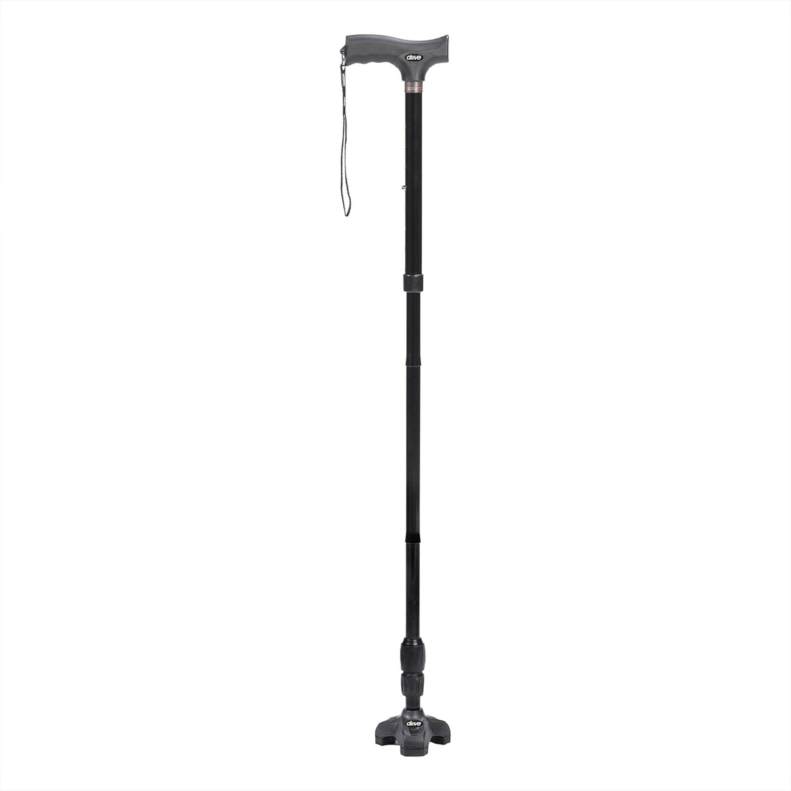 Drive Medical Flex N Go 39.5 Inch Adjustable Foldable Tripod Walking Cane, Black - VMInnovations
