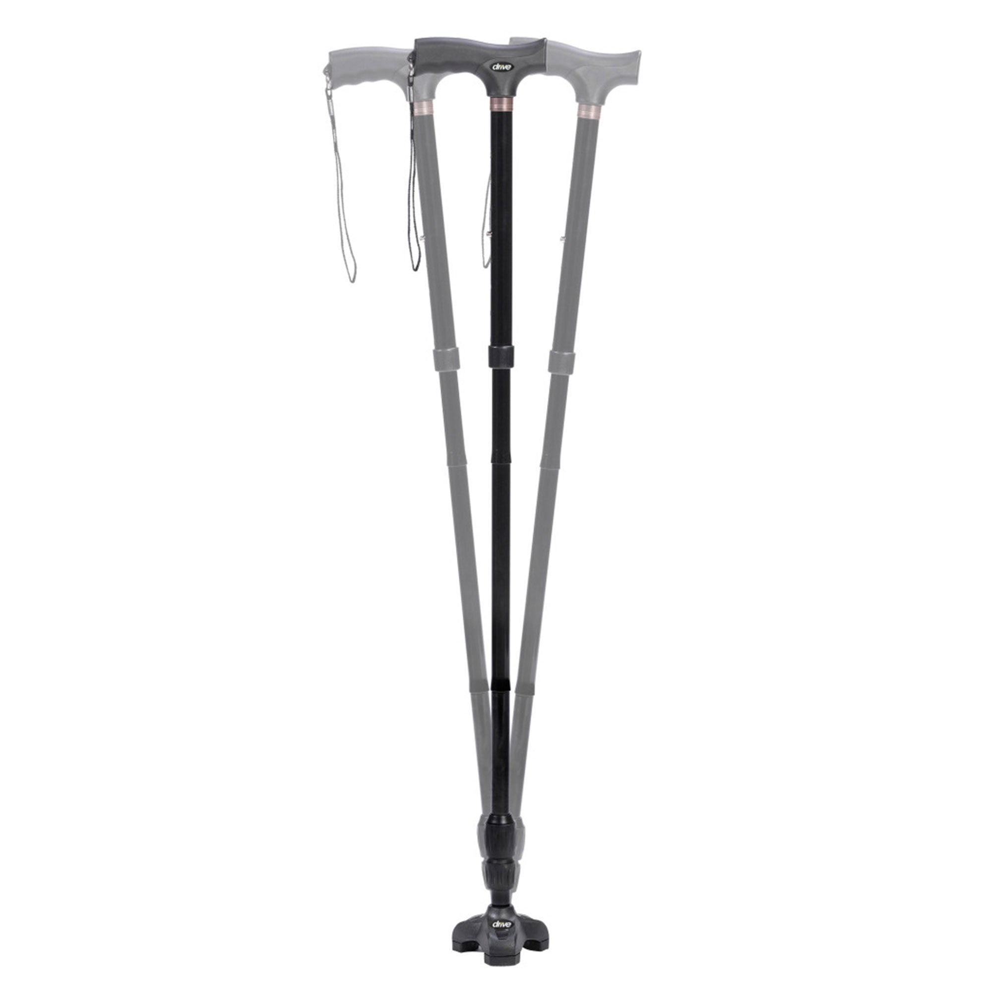Drive Medical Flex N Go 39.5 Inch Adjustable Foldable Tripod Walking Cane, Black - VMInnovations
