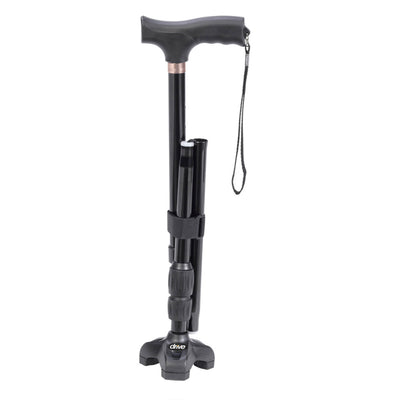 Drive Medical Flex N Go 39.5 Inch Adjustable Foldable Tripod Walking Cane, Black - VMInnovations