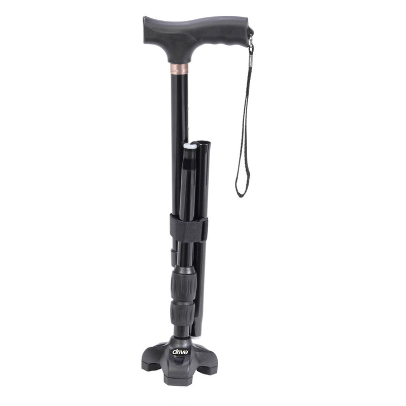 Drive Medical Flex N Go 39.5 Inch Adjustable Foldable Tripod Walking Cane, Black
