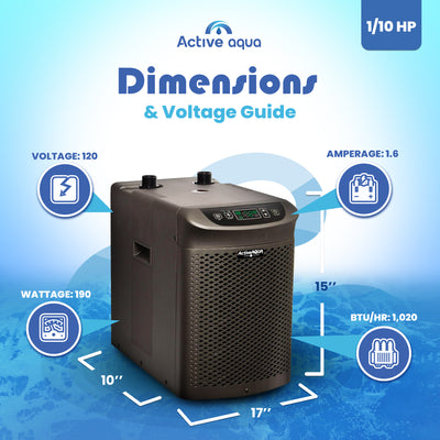 Active Aqua Hydroponic Water Chiller System w/Remote Control, Black (Used) - VMInnovations