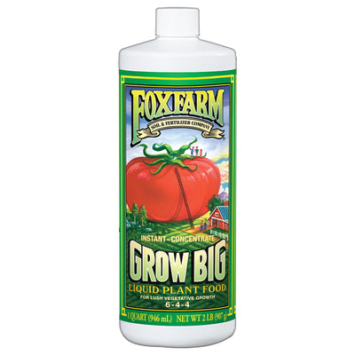FoxFarm 1 Qt Grow Big Liquid Concentrate Fertilizer for Lush Vegetative Growth